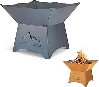 Aoodor 24" Rustic Corten Steel Fire Pit with 12" Stand, Rust Patina Finish, Detachable Wood-Burning Fire Bowl for Outdoors