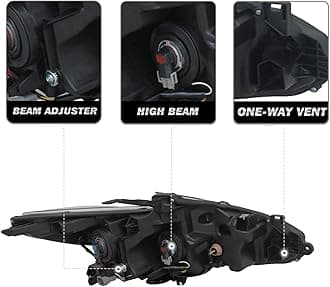 SOCKIR Headlight Assembly Compatible with 2016-2018 Nissan Altima without LED DRL Halogen Headlamp Left Driver Side (Bulbs Included)