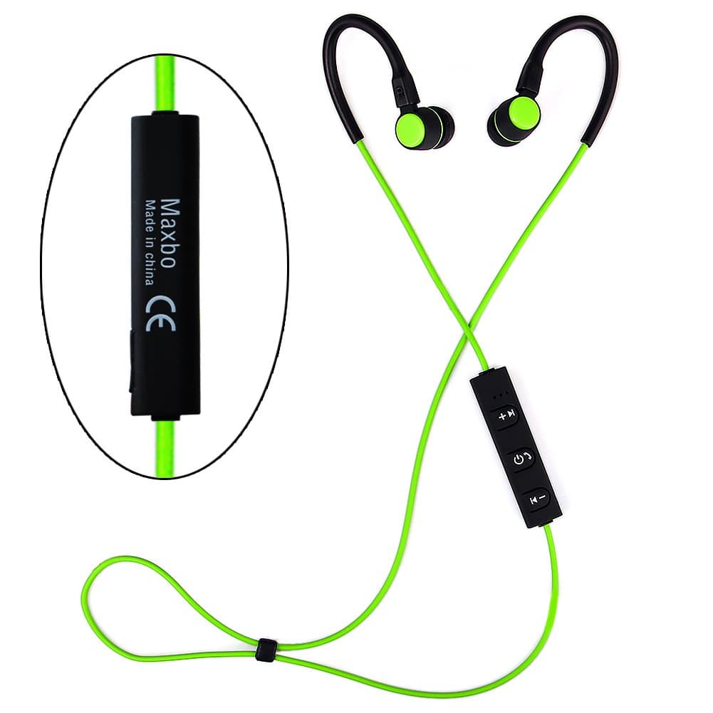 Bluetooth Headphones, Maxbo Bluetooth V4.1 Wireless Stereo Earbuds/ Headset with Mic for iOS, Samsung Galaxy Android Smartphones (Green)