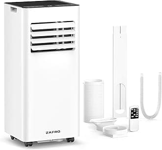 ZAFRO 10,000 BTU Portable Air Conditioners, Cool/Fan/Dehumidifier/Sleep Modes Portable AC with Remote/LED Display/24Hrs Timer/Installation Kits for Home/Office/Dorms, WhiteGlobal Recycled StandardGlobal Recycled StandardGlobal Recycled Standard