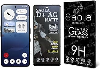 Saola® HD Matte Tempered Glass With 18H Hardness For Nothing Phone 3a (PACK OF 1) with Free Installation Kit. Full screen Coverage. Free Replacement If Received Damaged - 6.77 inch