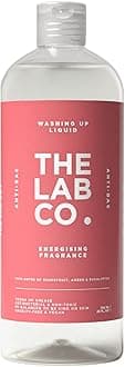 The Lab Co. Antibacterial Washing Up Dishwashing Liquid | Tough on Grease Dish Soap | Gentle on Hands | Non-Toxic, EDC-Free, Plant-Based Formula | 750ml | Energising Scent Grapefruit Amber Eucalyptus