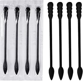 Individually Wrapped Double Tipped Cotton Swabs, Black, Pointed, Spiral, for Ear, Makeup, Clean (200 Count)