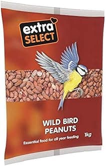 Extra Select Whole Peanuts for Wild Birds: High Quality, Aflatoxin Tested, Wild Bird Food Peanuts & Squirrel Food - 1kg Bag