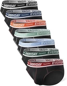 SeparatecMen's Underwear Briefs with Dual Pouch,Covered Waistband,Tagless,Soft&Breathable Cotton Underwear for man,7-Pack