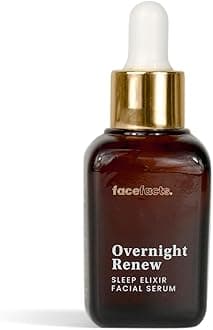 – Overnight Renew Sleep Elixir Facial Serum with Collagen, Ceramides, Q10 and Hyaluronic Acid, Vegan, 30ml