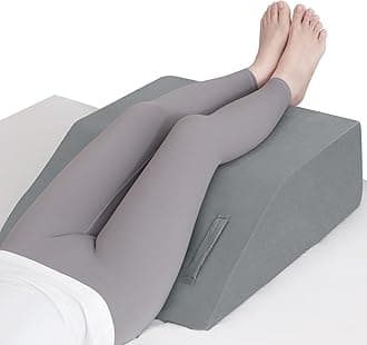 Forias 8" H Leg Elevation Pillows for After Surgery Swelling, Memory Foam Bed Wedge Pillow Leg Elevated for Back Sleeping Lower Back Sciatica Knee Hip Ankles Pain Relief, Grey