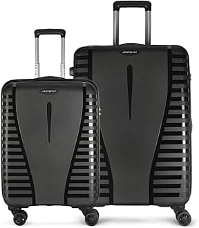 Aristocrat Airpro 8 Wheels Polypropylene Jet Black Set of 2 (CB+LG) Suitcase, Jet Black, Set Of 2, Aristocrat Airpro 8 Wheels Polypropylene Jet Black Set Of 2 Suitcase