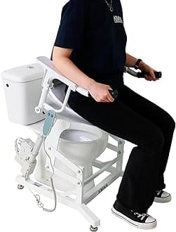 KMINA Electric Toilet Seat Raiser with Handles, Toilet Frame for Disabled and Elderly, Raised Seat with Handles, Tilting Lifter, Lifting Aids WC