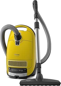 Miele Complete C3 Calima Bagged Canister Vacuum Cleaner with Turbobrush floorhead, Suitable for Low-Medium Pile Carpet and Hard Floors, in Curry Yellow