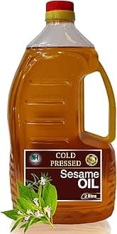 Healthy Roots 2L Cold Pressed Sesame/Gingelly Oil (Virgin, Chekku/Ghani) - 2 Litre Wood Pressed Sesame oil for cooking
