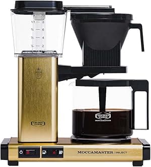 MoccamasterKBG Select, Coffee Machine, Filter Coffee, Brushed Brass, UK Plug, 1.25 Liters