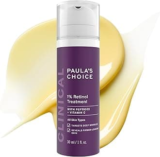 CLINICAL 1% Retinol Face Treatment with Peptides, Vitamin C & Licorice Extract, Anti-Aging Skin Care Serum, Fine Lines & Wrinkles, Fragrance Free