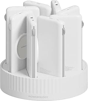 8 IN 1 Power Bank Terminal 8x 10000mAh QC Wireless Power Bank (PPBCHA12681BK)- Black (White)