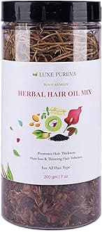 LuxePureva Herbal Hair Oil Mix | Herbs For Hair Growth | 19 Vital Herbs For Long, Thick, And Lustrous Hair | DIY Oil Infusion | DOES NOT INCLUDE OIL | LARGE PACK