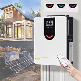 1Kw-10.2Kw Solar Hybrid Inverter (Smart App Control), 12-48V to 220V & Built-in 40-160A MPPT Controller, Work with Various Types of Batteries, for Homes/Rvs,DC12V-2.0KW