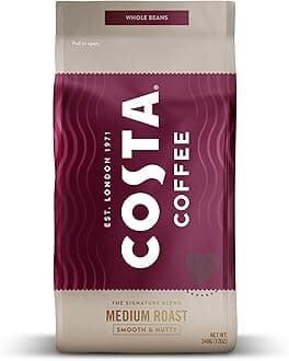 Costa Coffee Whole Bean Coffee, Signature Blend Medium Roast, 12oz each, Rainforest Alliance Certified