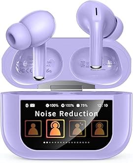 Wireless Earbuds, Bluetooth 5.4 Headphones with ANC Noise Cancelling and Deep Bass Stereo, 48H Playtime for Laptop - Purple