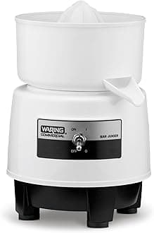 Waring Commercial BJ120C Compact Citrus Juicer, 120V, 5-15 Phase Plug,White, 34 Ounce