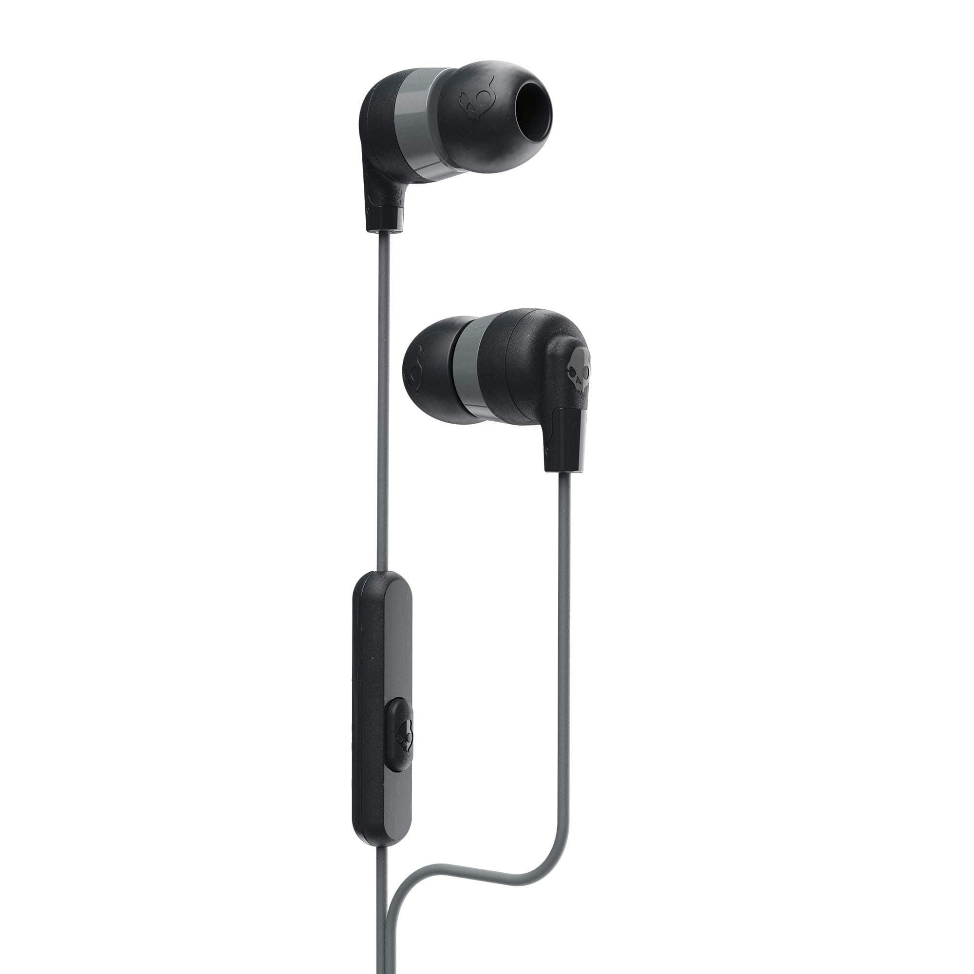 Skullcandy Ink’d+ Wired Earbuds with 3.5mm Plug, Noise Isolating Fit, Built-In Microphone Call and Track Control, Ear Gel Sizes Included for Custom Fit, Convenient for Travel - Black