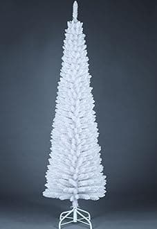 Artificial Flocked Slim Christmas Pencil Tree