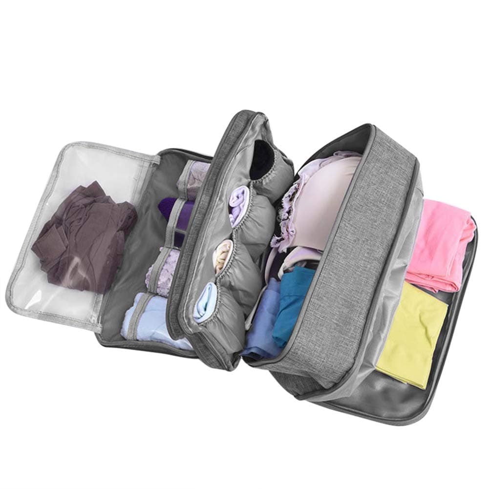 MOSSTYUSTravel Multi-function Underwear Organize Storage Bag Portable Bra Socks Lingerie Accessories Pack Cube Toiletry Bag