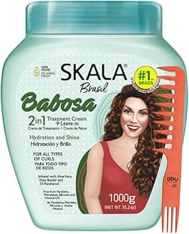Skala Expert Babosa Hair Care, 1000g - Brazilian Treatment Cream - Sulfate, Paraben, Silicone Free - Includes Free Comb (Comb Color May Vary)