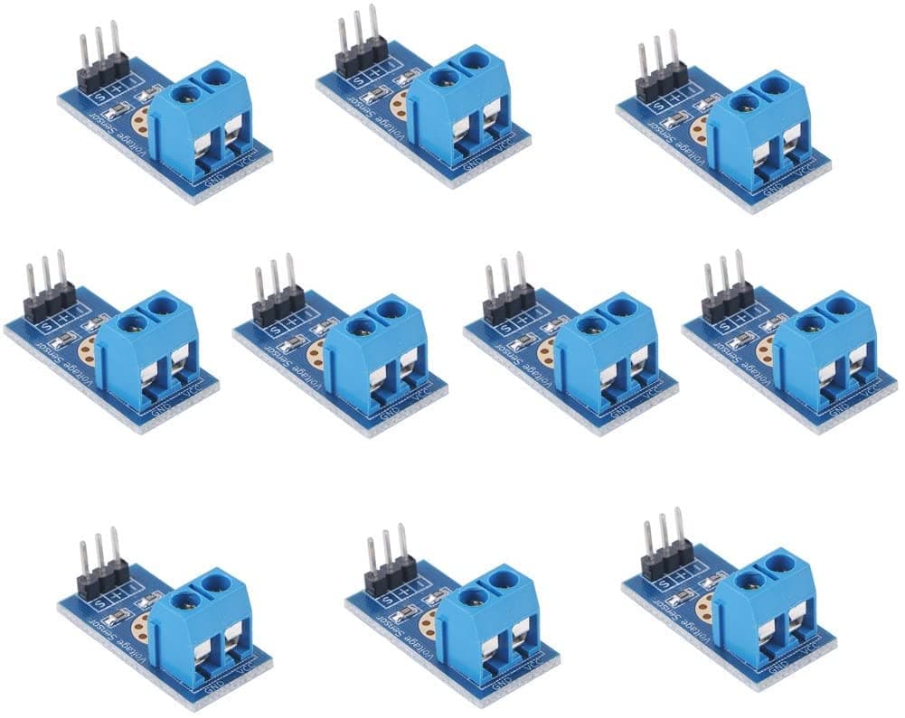 Voltage Tester Sensor Measurement Detection Module DC 0-25V Terminal Sensor Module for Arduino UNO Mega Robot Smart Car Geekstory (Pack of 10)