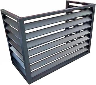 Aluminum Air Conditioner and Heat Pump Cover, 3 Panels Mini Split Air Conditioner Fence Screen for Outside Units, Noise Reduction AC Unit Cover,100x70x50cm, Grey
