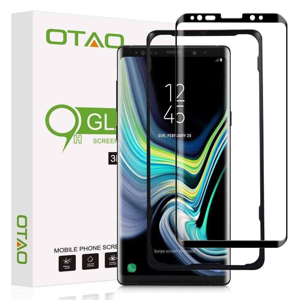 Galaxy Note 9 Screen Protector Tempered Glass, OTAO 3D Curved Dot Matrix [Full Screen Coverage] [Case Friendly] Note9 Glass Screen Protector with Installation Tray for Samsung Note 9