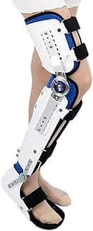 Knee Brace Immobilizer Brace Knee Ankle Foot Orthosis Hip Abduction Orthosis Adjustable Fixed Limb Orthosis Before and After Surgery Splint Post Op Immobiliser, Universal Size 502, White