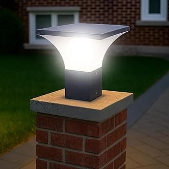 GIGAWATTS Duplex Outdoor Gate Light – 101% Rust & Waterproof Die-Casting Aluminum Exterior Piller Lamp Base Mount for Garden, Boundary Walls & Home Entrances (B22 Holder, Bulb Not Included, Grey)