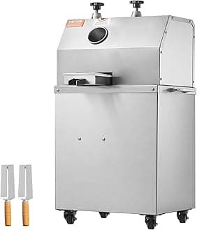 VEVOR Electric Sugar Cane Juicer, 750W Sugarcane Juicer Machine with 661LBS/H High Output, 3 Stainless Steel Rollers, 2.4" Large Inlet, Sugarcane Juice Extractor Squeezer on Wheels for Home/Commercial