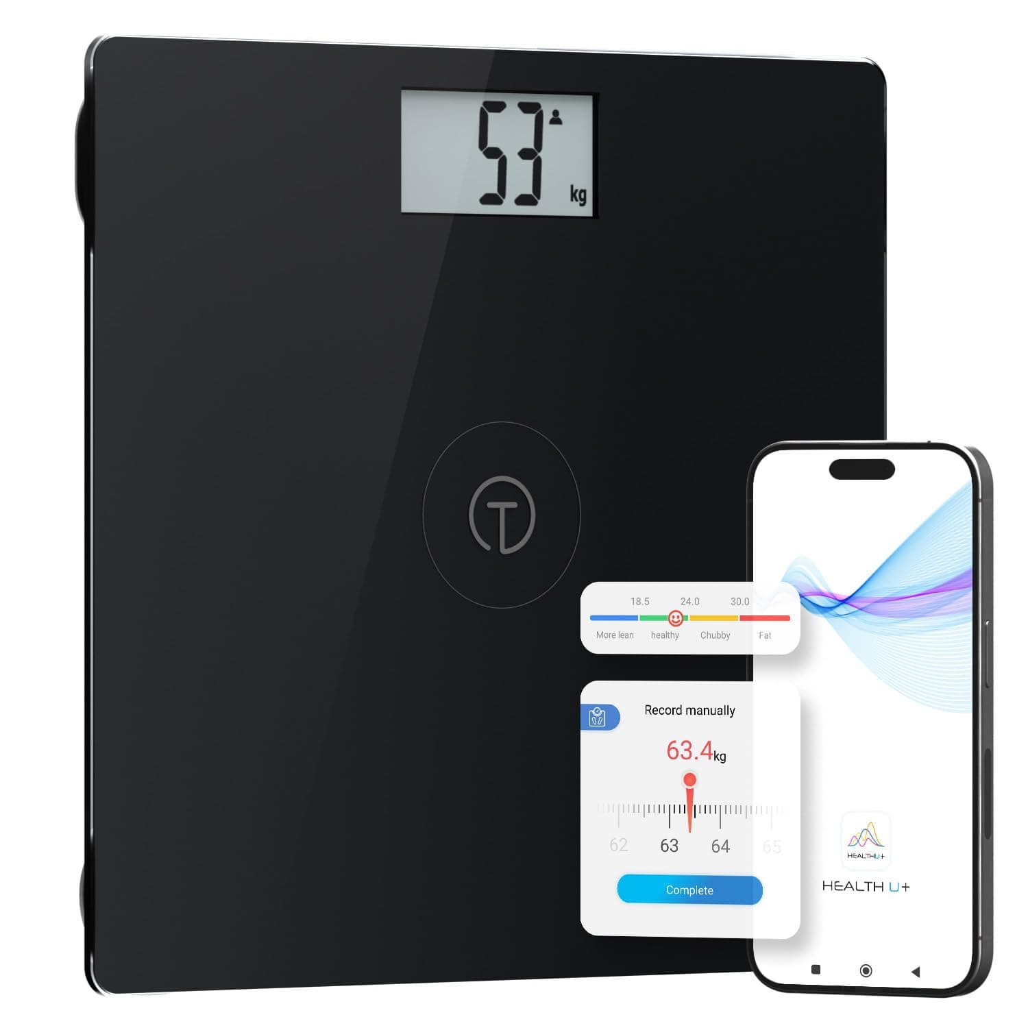TT Electronics Smart Digital Bathroom Scale for Body Weight 500lbs - Weighing Scale Machine with New Baby Mode - Essential for Weight Balance - Black