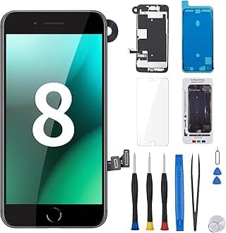 for iPhone 8 Screen Replacement With Home Button 4.7” Black, LCD Display for iPhone SE 2nd 2020 3D Touch Digitizer Full Assembly Repair Kit Front Camera Speaker Sensor, Fix Tools for A1863 A1905 A1906