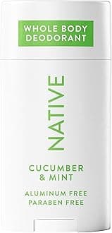 Native Whole Body Deodorant, Cucumber & Mint Scent, 72 Hour Odor Protection for Pits, Privates & More, Aluminum Free Deodorant for Men & Women with Coconut Oil & Shea Butter, 2.3oz