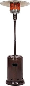 Amazon Basics 46,000 BTU Portable Outdoor Propane Patio Heater with Wheels, Commercial & Residential, Easy to Use, with Water Tank, Havana Bronze, 32.1 x 32.1 x 91.3 inches