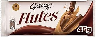 Galaxy Flutes Chocolate, 4 Fingers, 45g, Share Moments of Galaxy Chocolate Pleasure, Light Crunchy Wafer