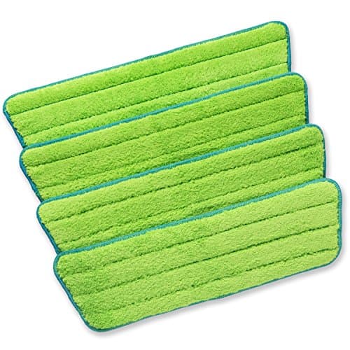 Homevative Reusable Microfiber Spray Mop Replacement Pads, 4 Pack, Washable, Velcro attaching