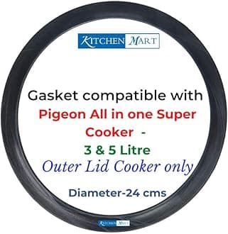 Kitchen Mart Gasket compatible with Pigeon All in one Super Pressure cooker 3 Litres & 5 Litres
