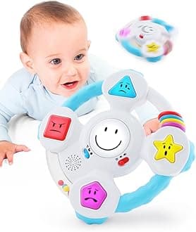 BEST LEARNING My Spin & Learn Steering Wheel - Interactive Educational Toys for 6 to 36 Months Old Babies & Toddlers - Learn Colors, Shapes, Feelings & Music - Birthday Gifts for Children