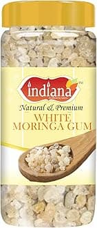 Indiana as offered by nature White Moringa Gum | Treats Digestion, Gastric Problem, Liver, Skin And Hair Problems, Sahajan Gond, Gond Sonjana (400Gm)
