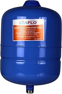 SEAFLO 2 Gallon Pre-Pressurized Accumulator Expansion Tank – Reduces Pump Cycling, Smooth Water Flow, 87 PSI, 3/4" MNPT, Compact Design for RV, Marine, Boat & Off-Grid Systems – 4-Year Warranty
