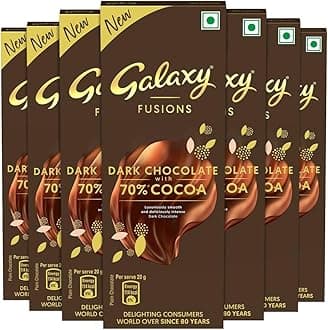 - Fusions Dark Chocolate Valentine Gift Pack | Made with 70% Cocoa | Silky Smooth Chocolate Bars for Valentine | Pack of 7 (7 x 56 g)