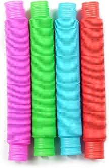 Pop Tubes Sensory Toys, Fidget Toys for Kids and Adults, Pop Multi-Color Tubes Sensory Toy (4 Pack)
