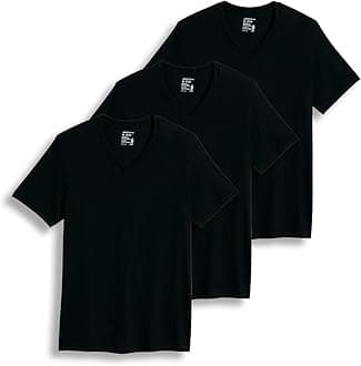 T-Shirts for Men - V Neck Undershirts, Cotton Men's T-Shirts - 3 Pack