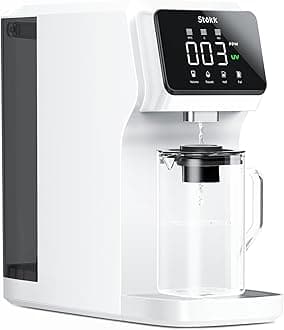 UV Reverse Osmosis Water Filter Countertop, Carafe Alkaline Mineral Boost, 6 Stage RO Water Filtration System, Home Water Purifier for PFAS Pb TDS, BPA Free, No Installation