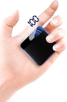 20000M Mini Power Bank 10000mAh,Smallest and Lightest External Battery Pack,Ultra-Compact High-Speed Charging Technology Portable Charger USB-C for iPhone, Samsung Galaxy and More -Black