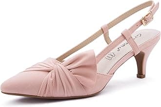 Greatonu Women Shoes Comfortable Kitten Heels Slingback Dress Pumps