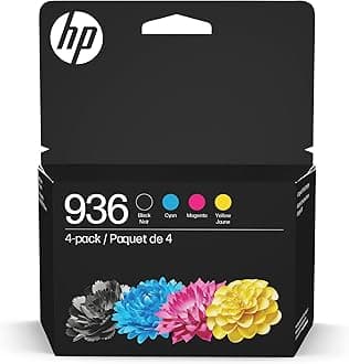 936 Black, Cyan, Magenta, Yellow Ink Cartridges (4-Pack) | Works with OfficeJet 9120, Pro 9110, 9120, 9130, Wide Format 9730 | Eligible for Instant Ink | 6C3Z5LN